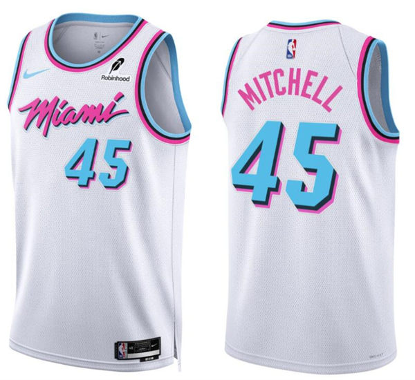 Mens Miami Heat #45 Davion Mitchell Nike Original Vice Swingman Jersey White