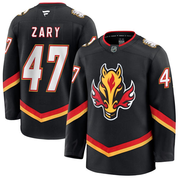 Men's Calgary Flames #47 Connor Zary Fanatics Black Alternate Premium Jersey