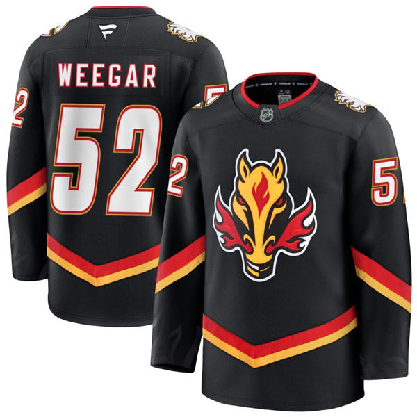Men's Calgary Flames #52 MacKenzie Weegar Fanatics Black Alternate Premium Jersey