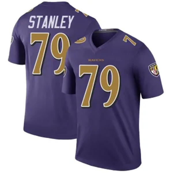 Men's Baltimore Ravens #79 Ronnie Stanley Nike Purple Color Rush Player Limited Jersey