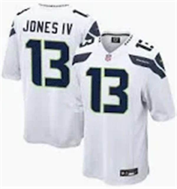 Men's Seattle Seahawks #13 Ernest Jones IV Nike White Vapor Limited Jersey
