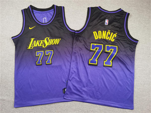 Youth Los Angeles Lakers #77 Luka Doncic 2024-25 Purple City Edition Jersey
