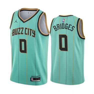 Men's Charlotte Hornets #0 Miles Bridges Teal 2025-25 Mint City Edition Jersey