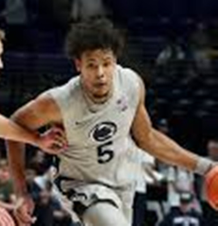 Mens Youth Penn State Nittany Lions #5 Puff Johnson 2025 Gray College Basketball Game Jersey