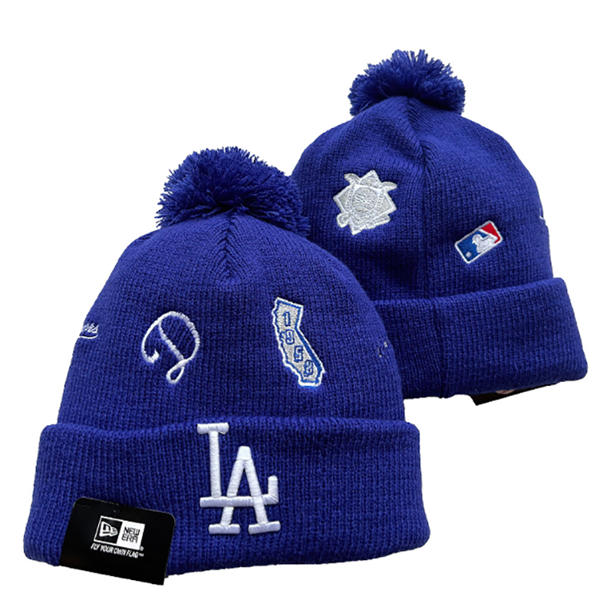 MLB Los Angeles Dodgers Royal 1952 Anniversary Cuffed Pom Knit Hat YD2503112 (1)