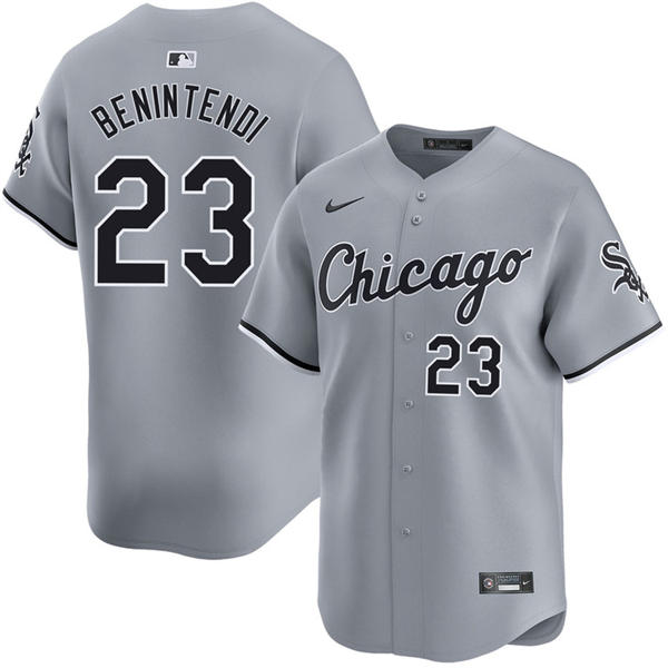 Mens Chicago White Sox #23 Andrew Benintendi Nike Gray Road Limited Jersey