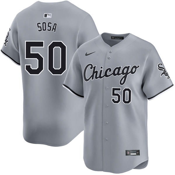 Mens Chicago White Sox #50 Lenyn Sosa Nike Gray Road Limited Jersey