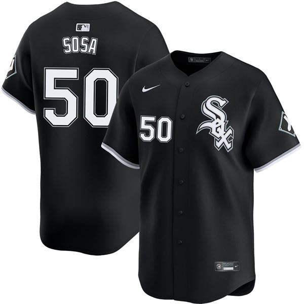 Mens Chicago White Sox #50 Lenyn Sosa Nike Black Alternate  Limited Jersey