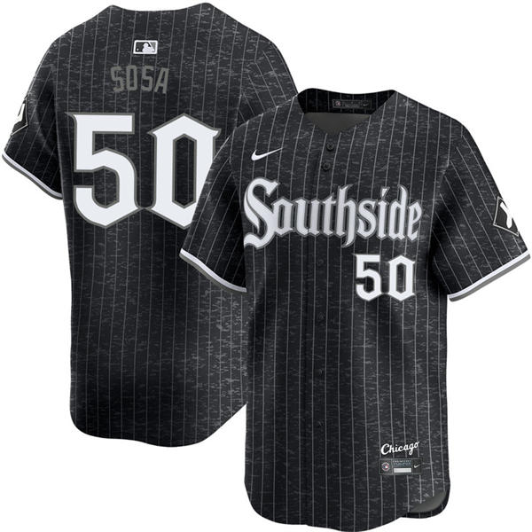 Mens Chicago White Sox #50 Lenyn Sosa Nike Black City Connect Limited Jersey
