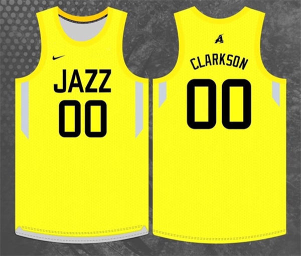 Mens Utah Jazz #00 Jordan Clarkson Nike Gold Icon Edition Swingman Jersey