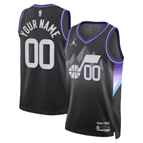 Utah Jazz Custom 2025-26 Black Statement Edition Swingman Jersey