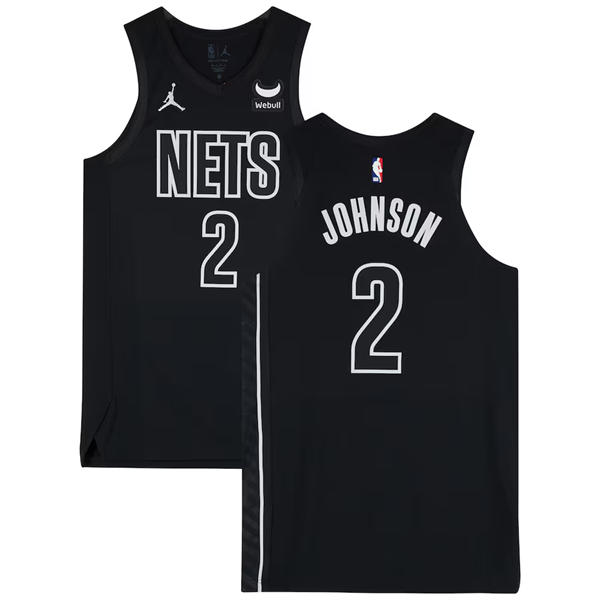 Mens Brooklyn Nets #2 Cameron Johnson Black Statement Edition Player Jersey
