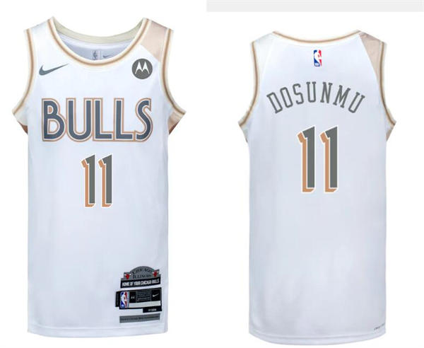Mens Chicago Bulls #11 Ayo Dosunmu 2024-25 White City Edition Swingman Jersey