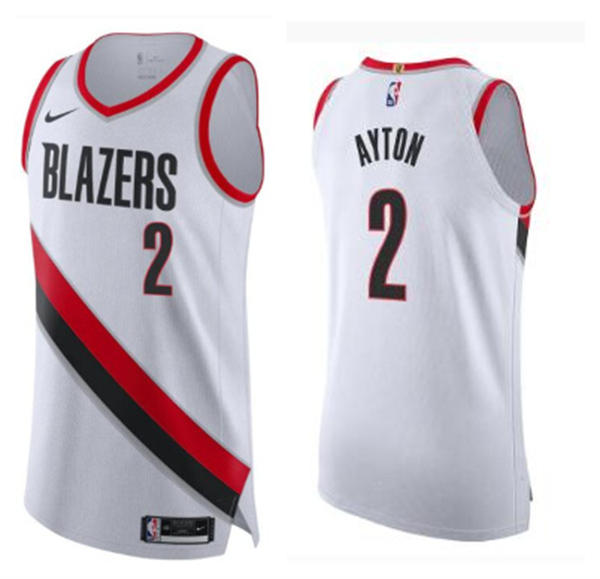 Mens Portland Trail Blazers #2 Deandre Ayton White Association Edition Player Jersey