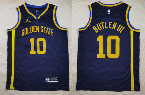 Mens Golden State Warriors #10 Jimmy Butler III Navy 2022-23 Statement Edition Swingman Jersey