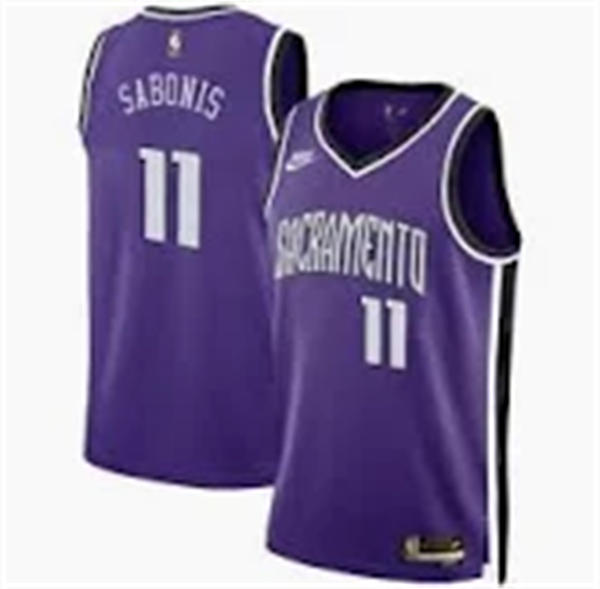 Mens Sacramento Kings #11 Domantas Sabonis Purple Nike Hardwood Classics Player Jersey