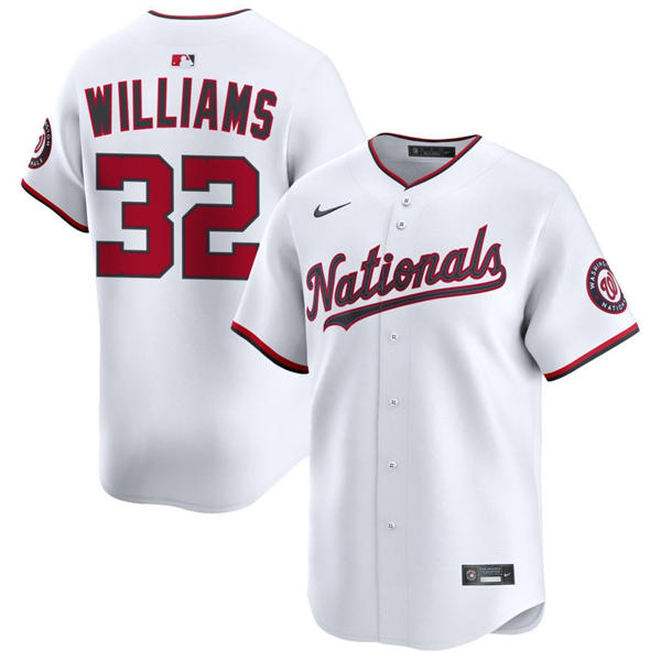 Men's Washington Nationals #32 Trevor Williams Nike White Home Limited Jersey