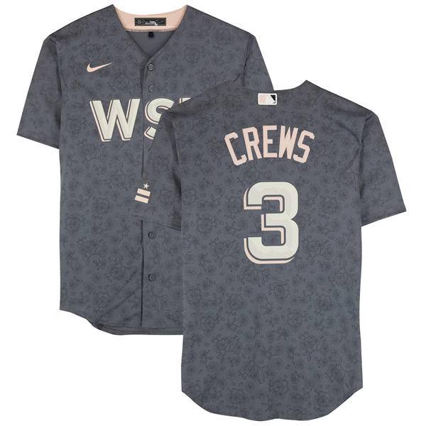Men's Washington Nationals #3 Dylan Crews Nike Charcoal City Connect Limited Player Jersey