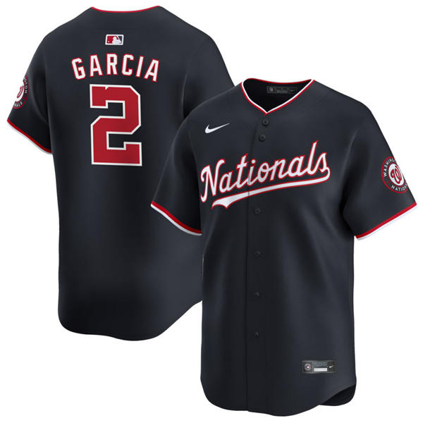 Men's Washington Nationals #2 Luis Garcia Jr. Nike Navy Alternate Limited Player Jersey
