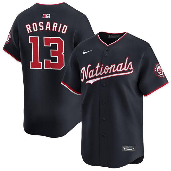 Men's Washington Nationals #13 Amed Rosario Nike Navy Alternate Limited Player Jersey
