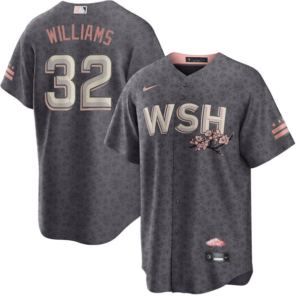 Men's Washington Nationals #32 Trevor Williams Nike Charcoal City Connect Limited Player Jersey