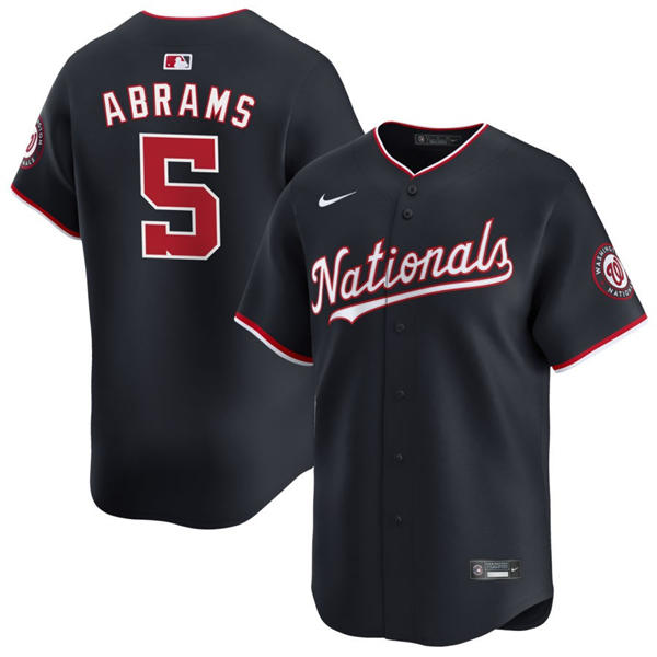Men's Washington Nationals #5 CJ Abrams Nike Navy Alternate Limited Player Jersey