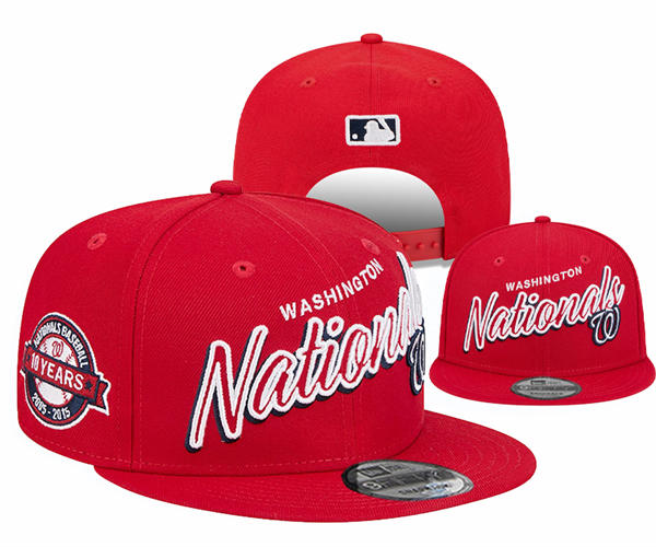 Embroidered MLB Washington Nationals Red White 2005-2015 10TH Anniversary Snapback Hat YD22526