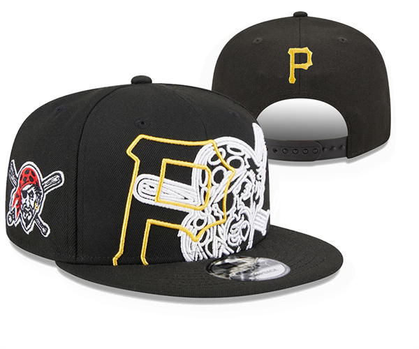 Embroidered MLB Pittsburgh Pirates Black With Logo Snapback Hat YD21836