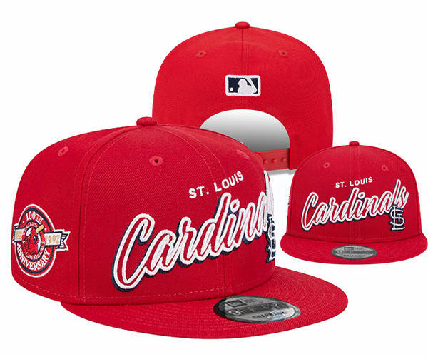 Embroidered MLB St. Louis Cardinals Red 100TH Snapback Hat YD22243