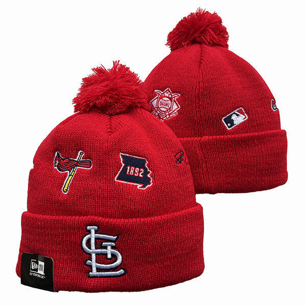 MLB St. Louis Cardinals red Cuffed Pom Knit Hat YD222211
