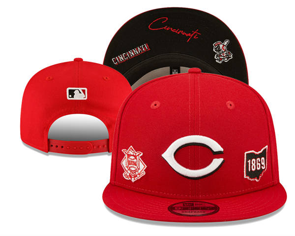 Embroidered MLB Cincinnati Reds Red Black 1869 Snapback Hat YD20625