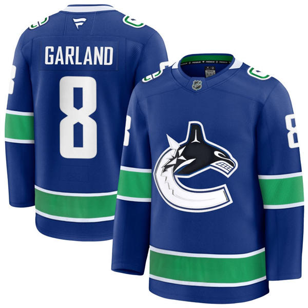 Men's Vancouver Canucks #8 Conor Garland Fanatics Home Blue Player Jersey