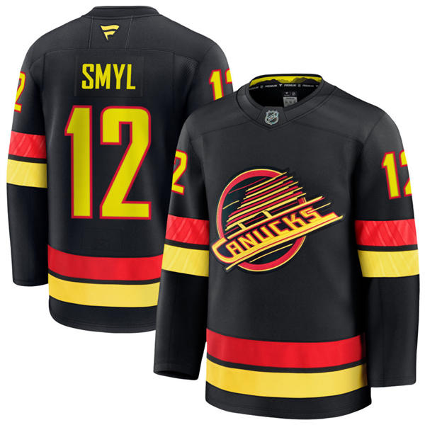 Men's Vancouver Canucks Retired Player  #12 Stan Smyl Fanatics Black Alternate Premium Jersey