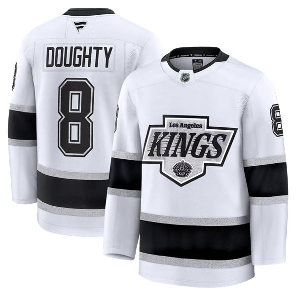 Men's Los Angeles Kings #8 Drew Doughty Fanatics White Away Premier Player Jersey