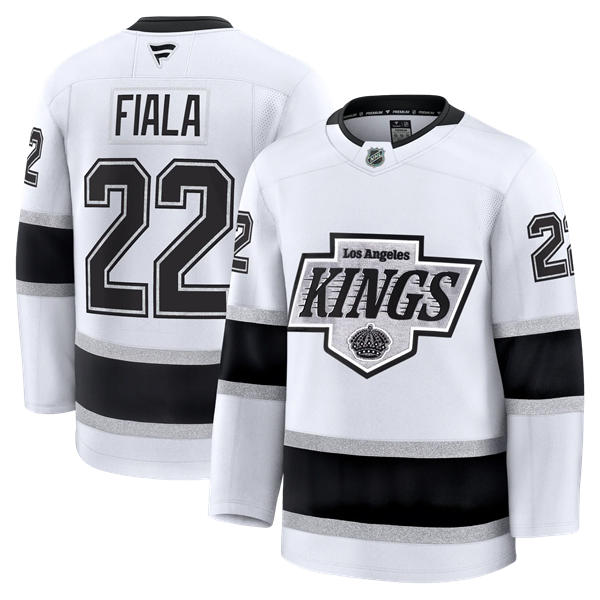 Mens Los Angeles Kings #22 Kevin Fiala Fanatics White Away Premier Player Jersey