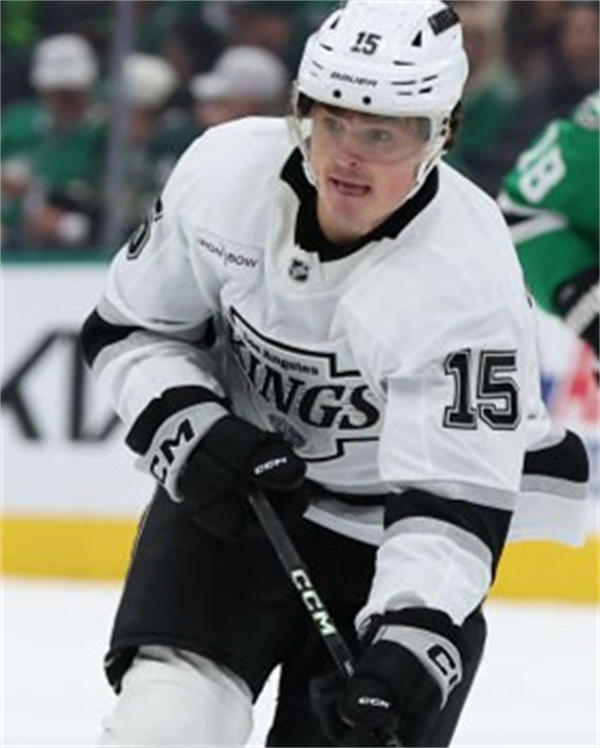 Mens Los Angeles Kings #15 Alex Turcotte Fanatics White Away Premier Player Jersey