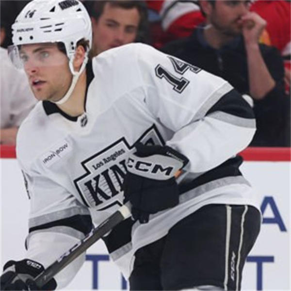 Mens Los Angeles Kings #14 Alex Laferriere Fanatics White Away Premier Player Jersey