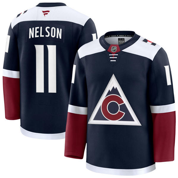 Men's Colorado Avalanche #11 Brock Nelson Fanatics Navy Alternate Player Jersey
