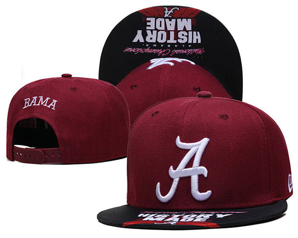 NCAA Alabama Crimson Tide Crimson Black white logo Snapback Cap GS2503202 (12)