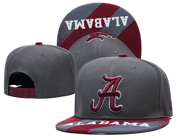 ncaa alabama crimson tide Gray White with crimson Primary Logo snapback cap gs2503202 