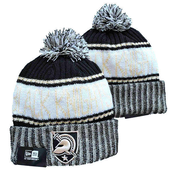NCAA Army Black Knights Gray White Black Cuffed Pom Knit Hat YD2503191 (18)