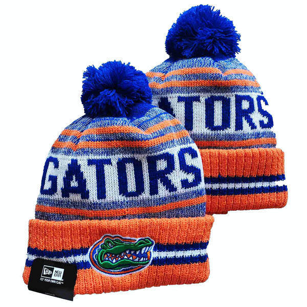 NCAA Florida Gators Orange Blue Cuffed Pom Knit Hat YD2503191 (12)