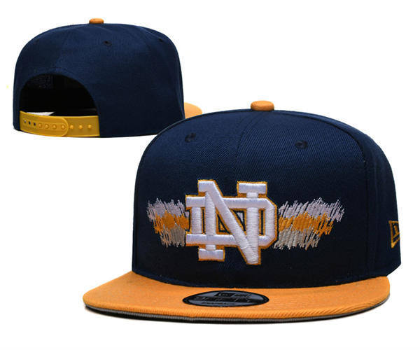 NCAA Notre Dame Fighting Irish Navy Gold Two-tone Snapback Hat YD253192 (5)