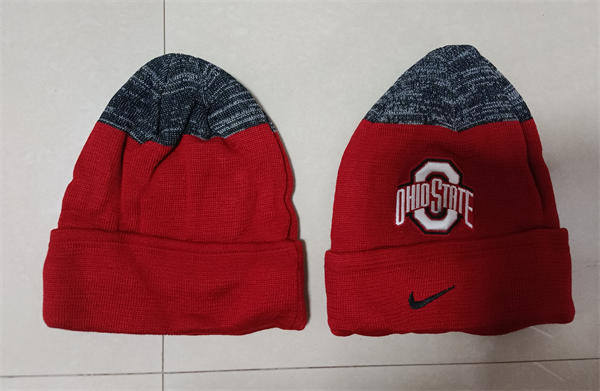 Ohio State Buckeyes Scarlet Gray Knit Hat AN2271 (2)