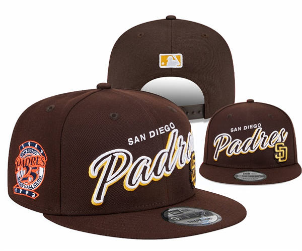 Embroidered MLB San Diego Padres Brown 1993 25TH Anniversary  Snapback Hat YD250303 (5)
