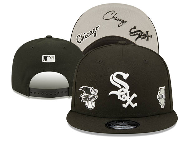 Embroidered Chicago White Sox Black 1900 Anniversary Snapback Hat YD250303