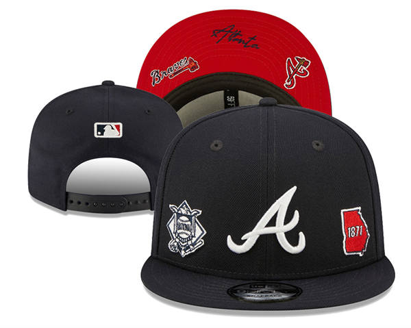 Embroidered MLB Atlanta Braves Navy 1871 Anniversary Snapback Hat YD250303