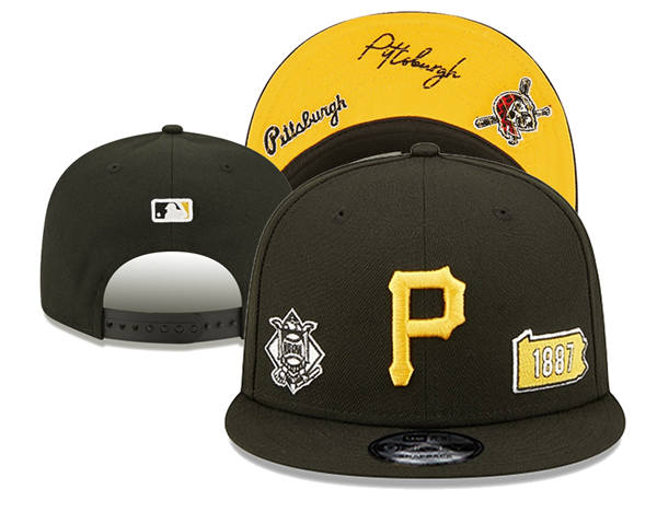 Embroidered Pittsburgh Pirates Black 1887 Anniversary Snapback Hat YD250303