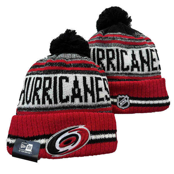 Carolina Hurricanes Red white Cuffed Pom Knit Hat YD2503211 (26)
