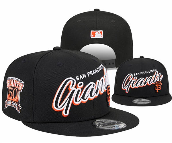 Embroidered MLB San Francisco Giants Black 50TH Anniversary Snapback Hat YD22056